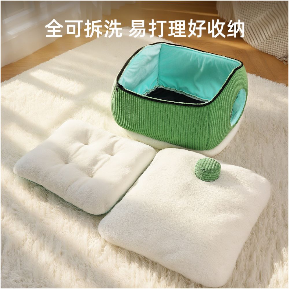 Dog Nest 2025 New Winter Thickened Closed Small Dog Detachable Washable Dog Bed Dog Sleeper Dog House Pet Cat Nest image 4